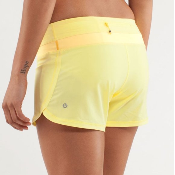 lululemon athletica Pants - Lululemon NWT Groovy Run Short Lemon 12